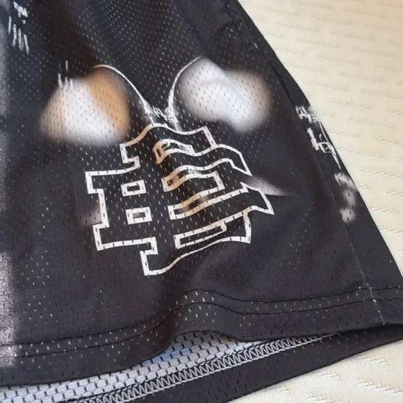 Eric Emanuel Black and Gray Mesh Shorts - Picture 1 of 4